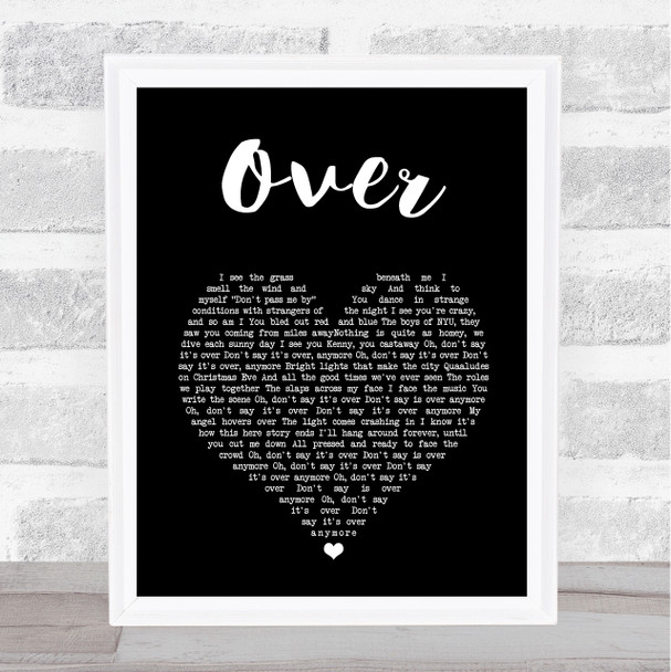 Kings Of Leon Over Black Heart Song Lyric Music Art Print