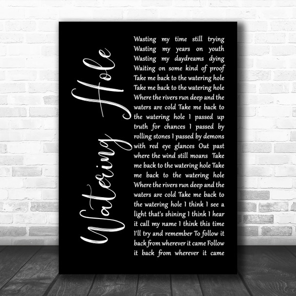 Jason Eady Watering Hole Black Script Song Lyric Music Art Print