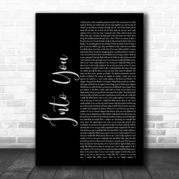 Fabolous Into You Black Script Song Lyric Music Art Print