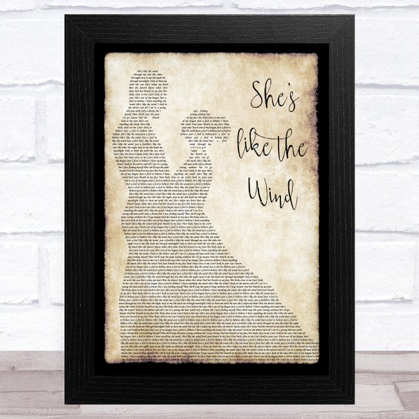 Patrick Swayze She's like the Wind Man Lady Dancing Song Lyric Music Art Print