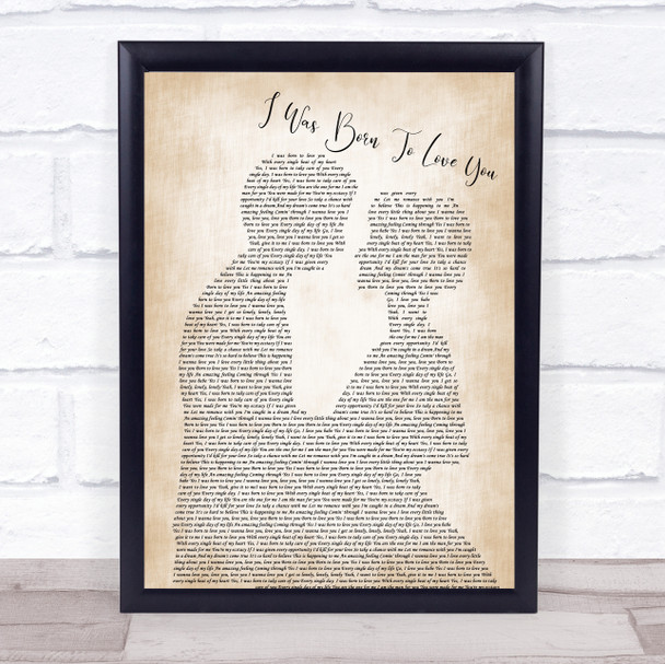 Queen I Was Born To Love You Man Lady Bride Groom Wedding Song Lyric Music Wall Art Print