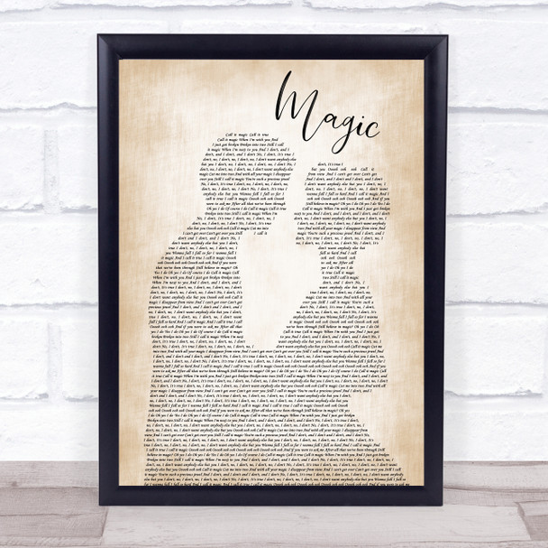 Coldplay Magic Man Lady Bride Groom Wedding Song Lyric Music Wall Art Print