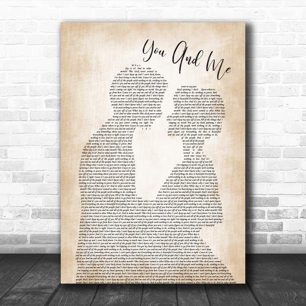 Lifehouse You And Me Man Lady Bride Groom Wedding Song Lyric Music Wall Art Print