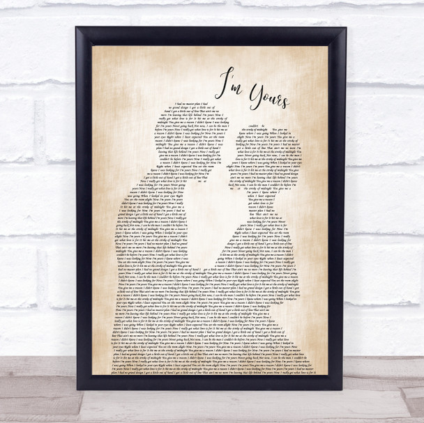 Jack Savoretti I'm Yours Man Lady Bride Groom Wedding Song Lyric Music Wall Art Print