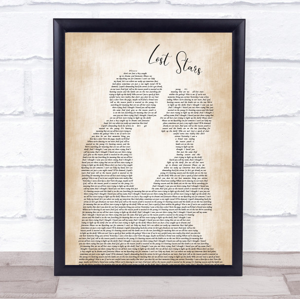 Adam Levine Lost Stars Man Lady Bride Groom Wedding Song Lyric Music Wall Art Print