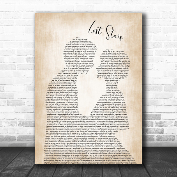 Adam Levine Lost Stars Man Lady Bride Groom Wedding Song Lyric Music Wall Art Print