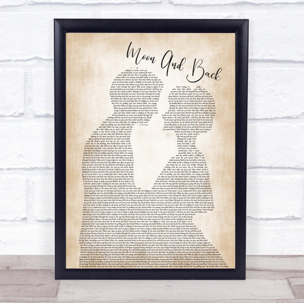 Alice Kristiansen Moon And Back Man Lady Bride Groom Wedding Song Lyric Music Wall Art Print