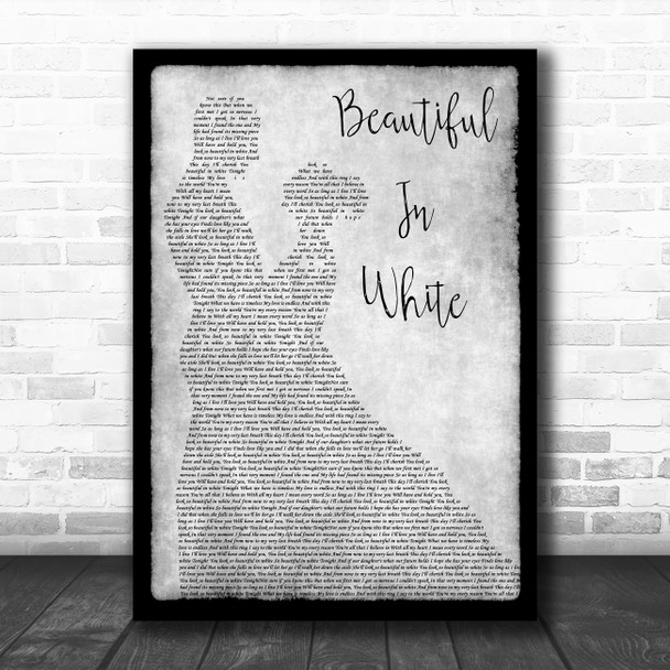 Westlife Beautiful In White Grey Man Lady Dancing Song Lyric Music Art Print