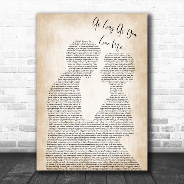 Backstreet Boys As Long As You Love Me Man Lady Bride Groom Song Lyric Music Wall Art Print