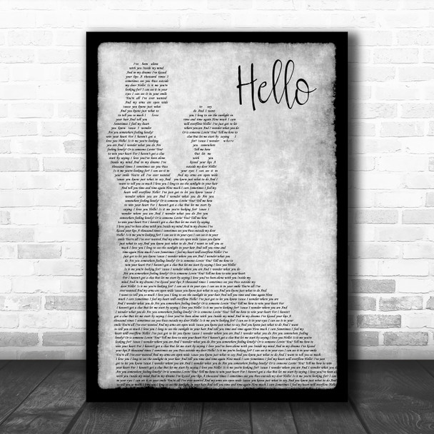 Lionel Richie Hello Grey Man Lady Dancing Song Lyric Music Art Print