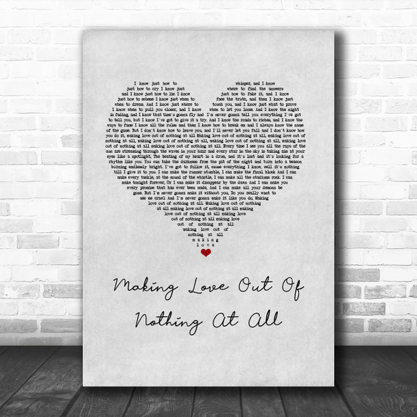 Air Supply Making Love Out Of Nothing At All Grey Heart Song Lyric Music Art Print