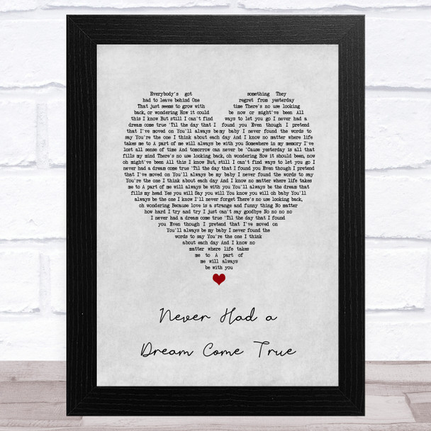 S Club 7 Never Had a Dream Come True Grey Heart Song Lyric Music Art Print