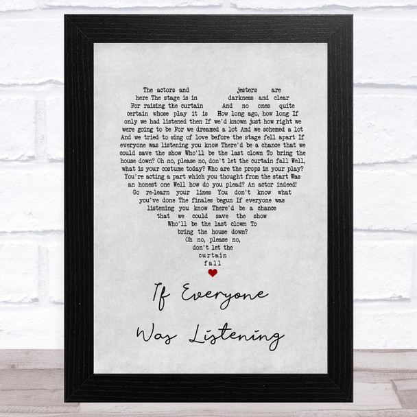 Michael Ball If Everyone Was Listening Grey Heart Song Lyric Music Art Print