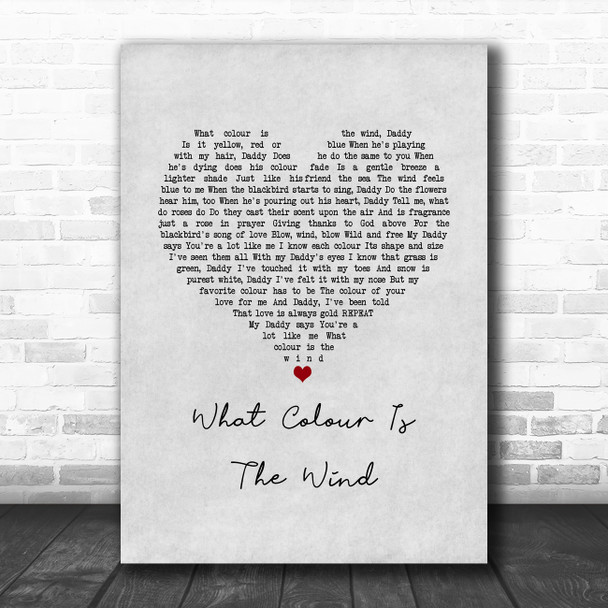 Charlie Landsborough What Colour Is The Wind Grey Heart Song Lyric Music Art Print