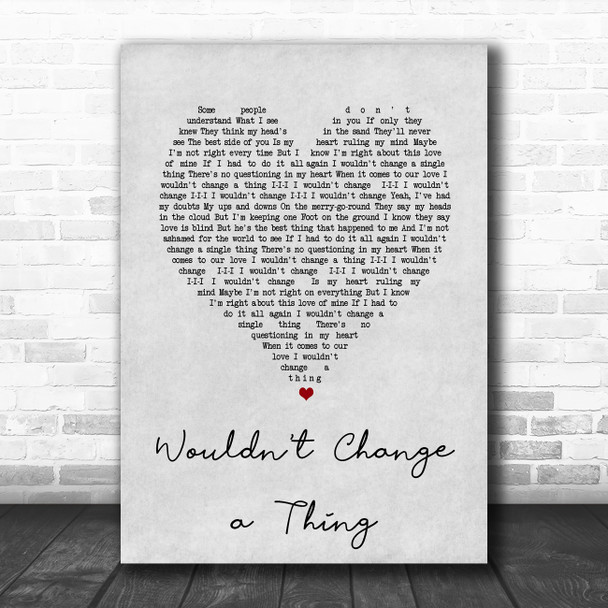 Kylie Minogue Wouldn't Change a Thing Grey Heart Song Lyric Music Art Print