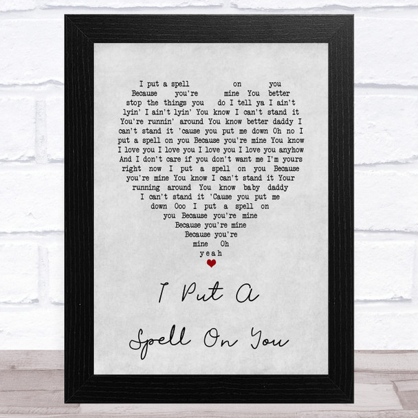 Annie Lennox I Put a Spell on You Grey Heart Song Lyric Music Art Print