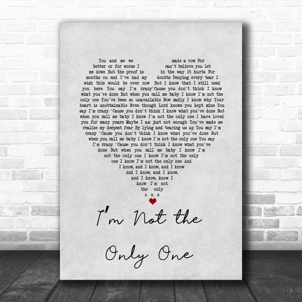 Sam Smith Im Not the Only One Grey Heart Song Lyric Music Art Print