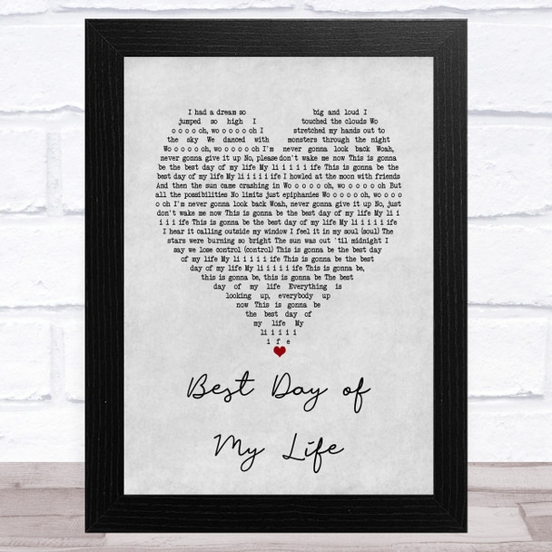 American Authors Best Day of My Life Grey Heart Song Lyric Music Art Print