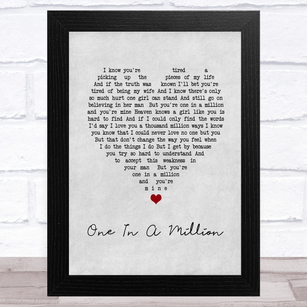 Conway Twitty One In A Million Grey Heart Song Lyric Music Art Print