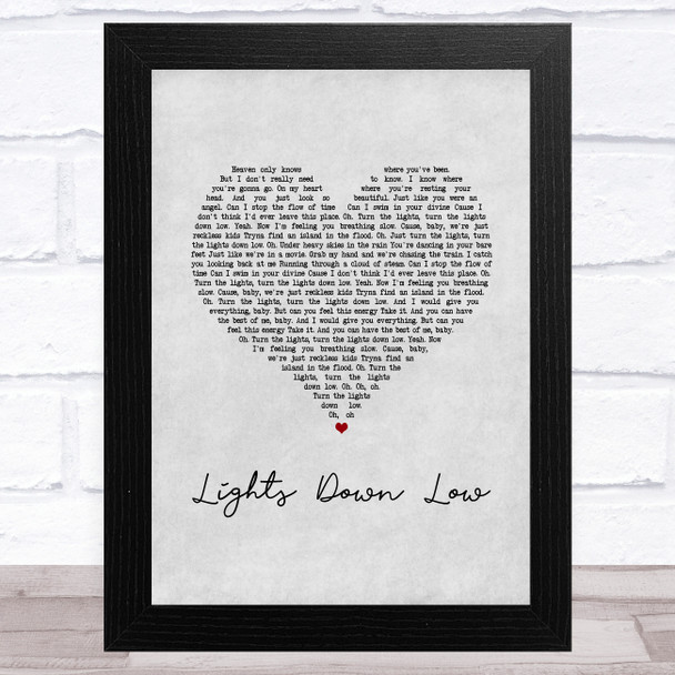 MAX Lights Down Low Grey Heart Song Lyric Music Art Print