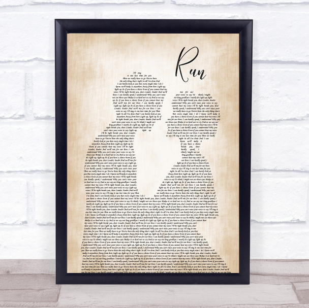 Leona Lewis Run Man Lady Bride Groom Wedding Song Lyric Music Wall Art Print
