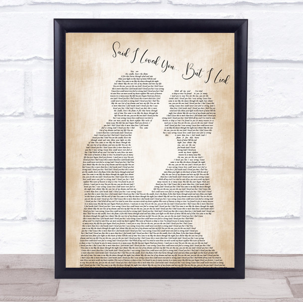 Michael Bolton Said I Loved You... But I Lied Bride Groom Song Lyric Music Wall Art Print