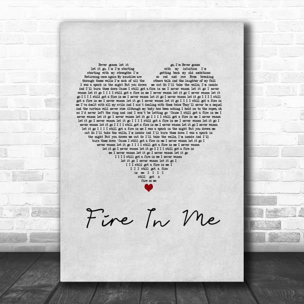John Newman Fire In Me Grey Heart Song Lyric Music Art Print