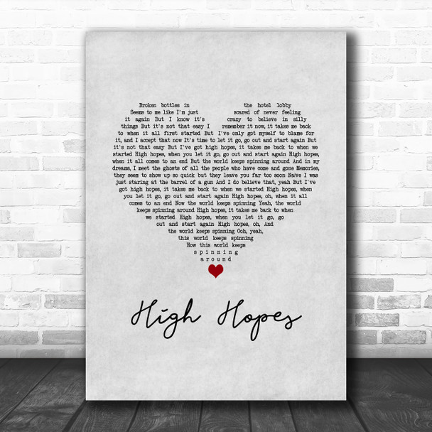 Kodaline High Hopes Grey Heart Song Lyric Music Art Print