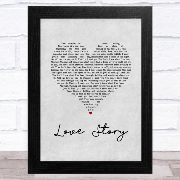 Layo & Bushwacka! Love Story Grey Heart Song Lyric Music Art Print