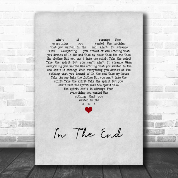The Cranberries In The End Grey Heart Song Lyric Music Art Print