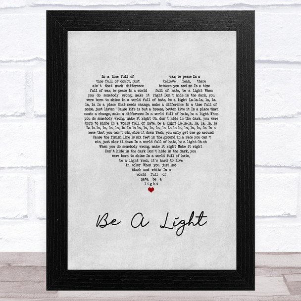 Thomas Rhett Be A Light Grey Heart Song Lyric Music Art Print