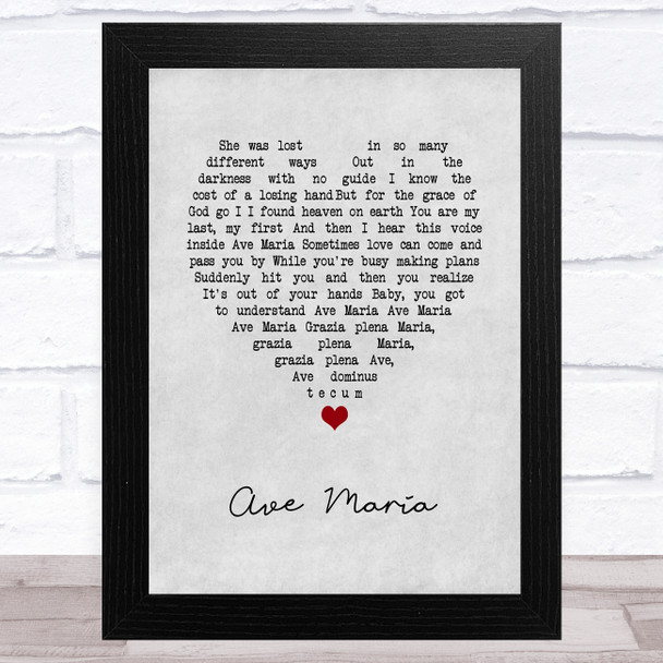 Beyoncé Ave Maria Grey Heart Song Lyric Music Art Print