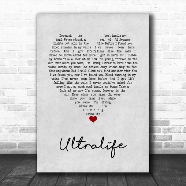 Oh Wonder Ultralife Grey Heart Song Lyric Music Art Print