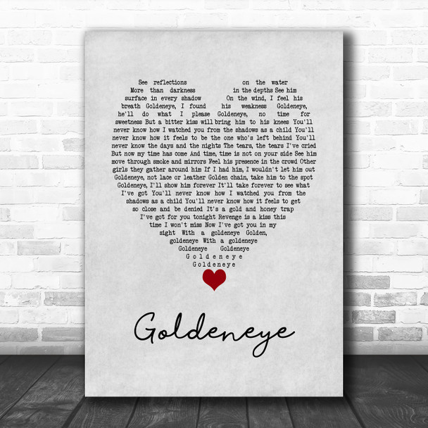 Tina Turner Goldeneye Grey Heart Song Lyric Music Art Print