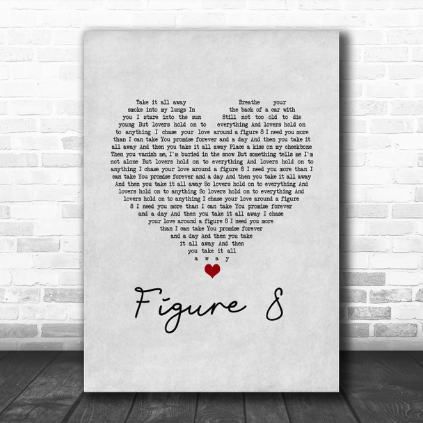 Ellie Goulding Figure 8 Grey Heart Song Lyric Music Art Print