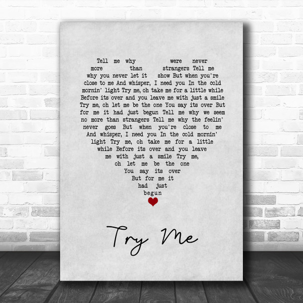 UFO Try Me Grey Heart Song Lyric Music Art Print