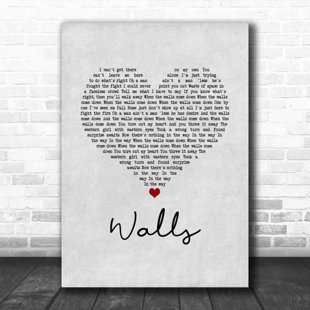 Kings Of Leon Walls Grey Heart Song Lyric Music Art Print