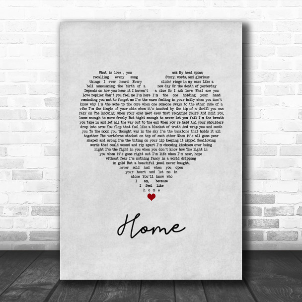 Imelda May Home Grey Heart Song Lyric Music Art Print