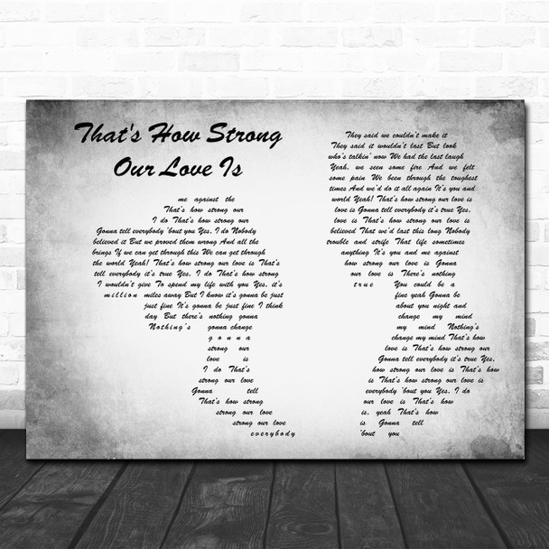 Bryan Adams feat. Jennifer Lopez That's How Strong Our Love Is Man Lady Couple Grey Song Lyric Music Art Print