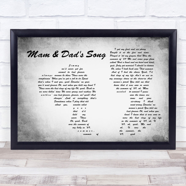 Bryan Adams Summer of '69 Man Lady Couple Grey Song Lyric Music Art Print