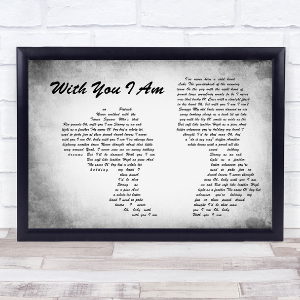 Cody Johnson With You I Am Man Lady Couple Grey Song Lyric Music Art Print