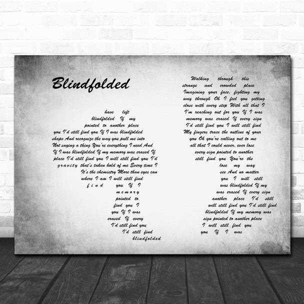 Kris Allen Blindfolded Man Lady Couple Grey Song Lyric Music Art Print Kris Allen Blindfolded Man Lady Couple Grey Song Lyric Music Art Print