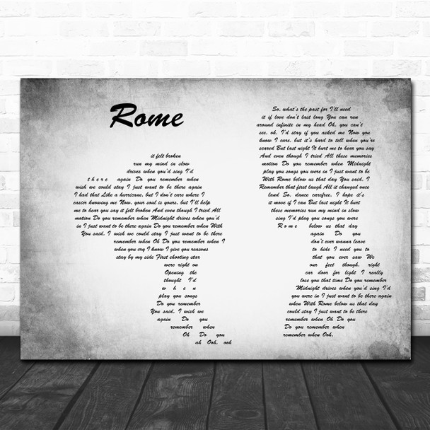 Dermot Kennedy Rome Man Lady Couple Grey Song Lyric Music Art Print