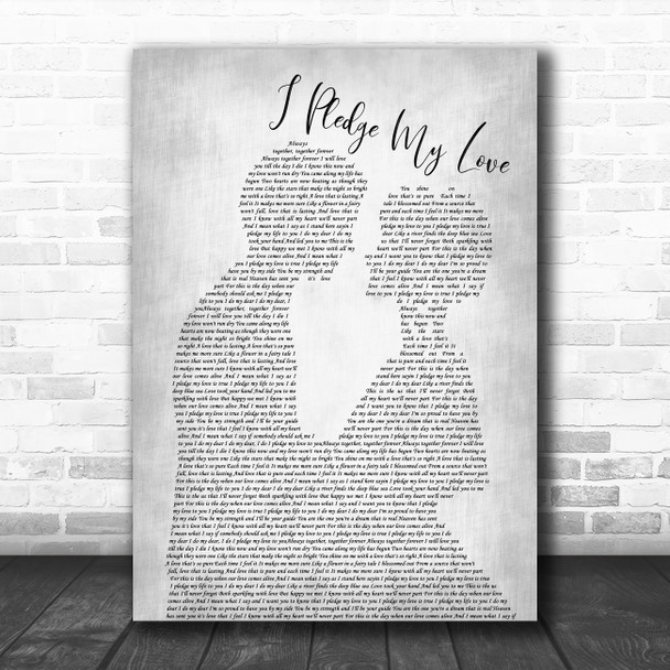 Peaches I Pledge My Love Man Lady Bride Groom Wedding Grey Song Lyric Music Art Print