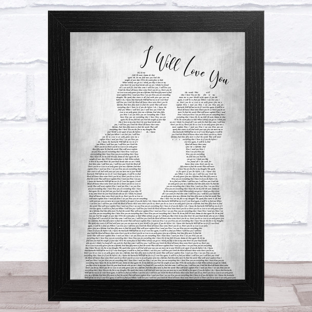 Gin Wigmore I Will Love You Man Lady Bride Groom Wedding Grey Song Lyric Music Art Print