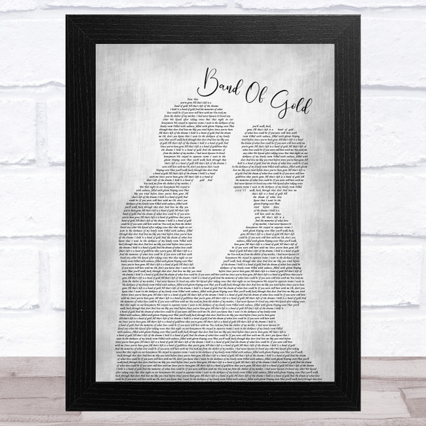 Freda Payne Band Of Gold Man Lady Bride Groom Wedding Grey Song Lyric Music Art Print