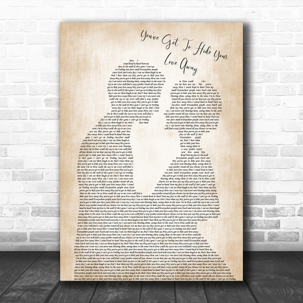 The Beatles You've Got To Hide Your Love Away Bride Groom Song Lyric Music Wall Art Print