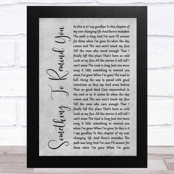 Staind Something To Remind You Grey Rustic Script Song Lyric Music Art Print