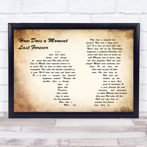 Celine Dion How Does a Moment Last Forever Man Lady Couple Song Lyric Music Art Print