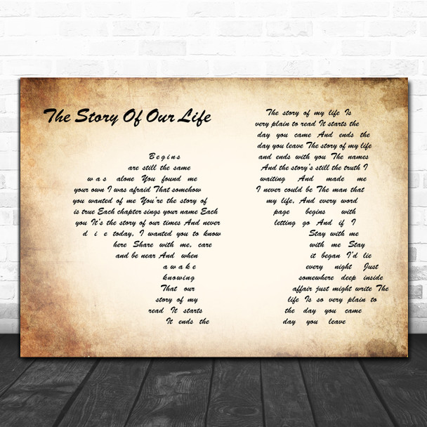 Neil Diamond The Story Of My Life Man Lady Couple Song Lyric Music Art Print
